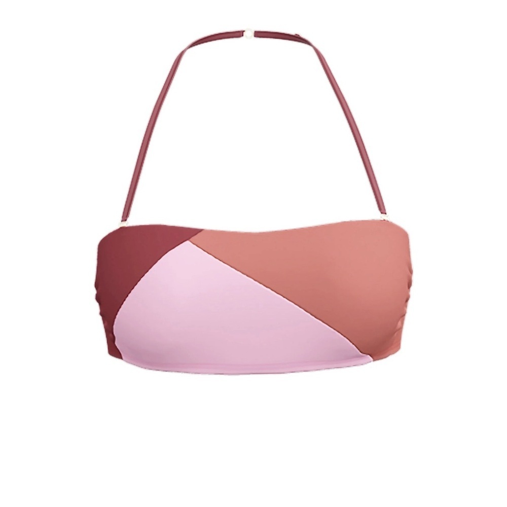 Time and Tru Women's Color Block Bandeau Bikini Top